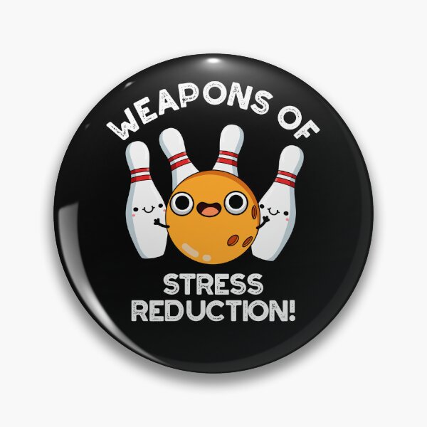 Item preview, Weapons Of Stress Reduction Funny Bowling Puns (Dark BG) designed and sold by punnybone.