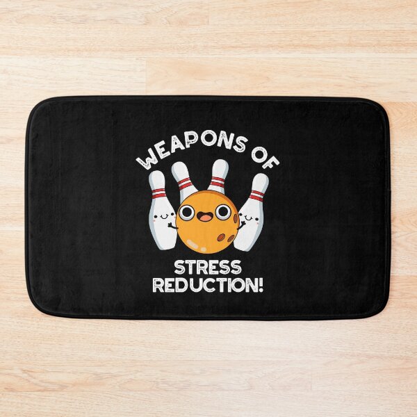Item preview, Weapons Of Stress Reduction Funny Bowling Puns (Dark BG) designed and sold by punnybone.