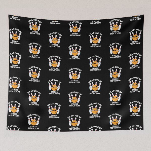 Item preview, Weapons Of Stress Reduction Funny Bowling Puns (Dark BG) designed and sold by punnybone.