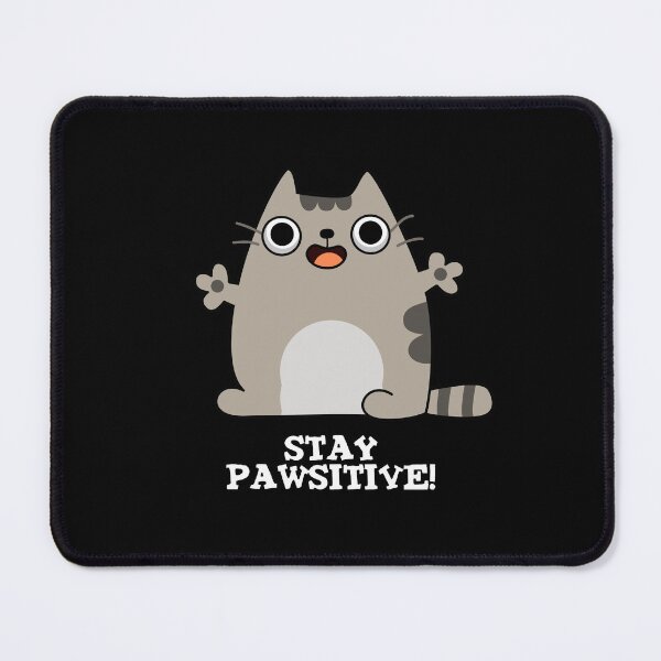 Item preview, Stay Paw-sitive Funny Cat Puns (Dark BG) designed and sold by punnybone.