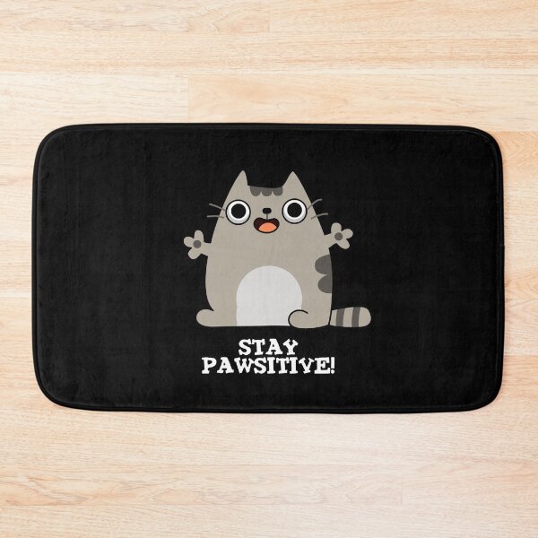 Item preview, Stay Paw-sitive Funny Cat Puns (Dark BG) designed and sold by punnybone.