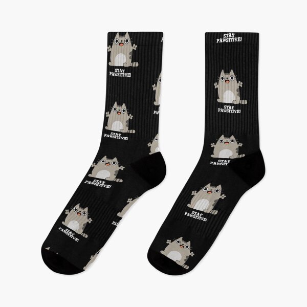 Item preview, Stay Paw-sitive Funny Cat Puns (Dark BG) designed and sold by punnybone.