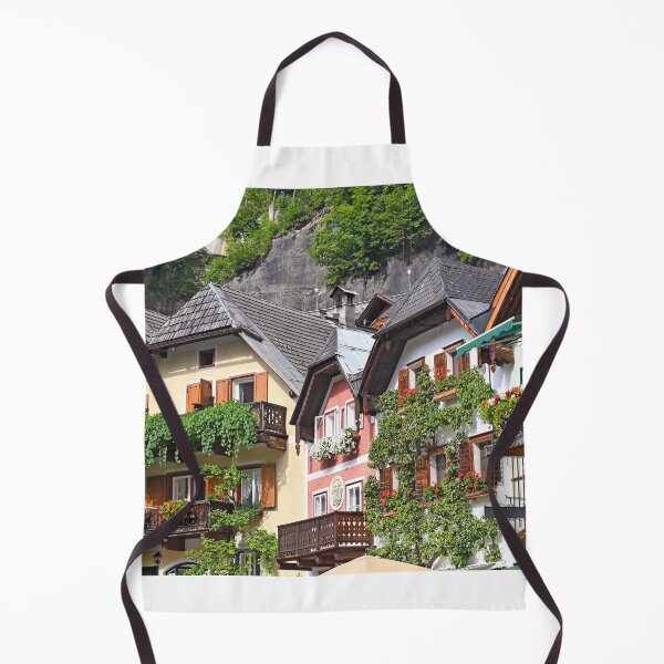 Item preview, houses with flowers on terraces and windows in Hallstatt village Austria designed and sold by goceris.