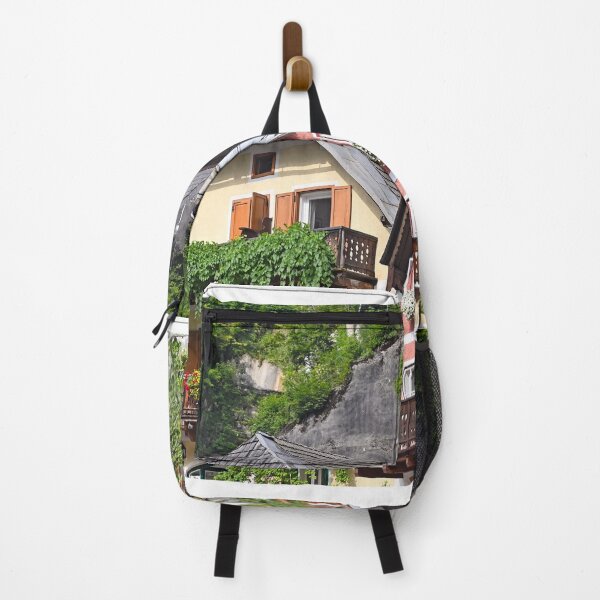 Item preview, houses with flowers on terraces and windows in Hallstatt village Austria designed and sold by goceris.