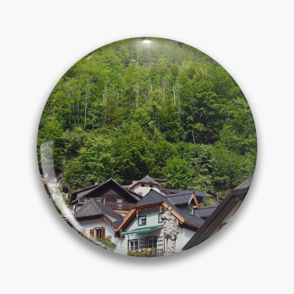 Item preview, Old colorful houses in Hallstatt village Austria designed and sold by goceris.