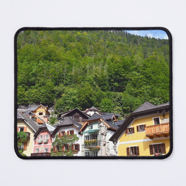 Item preview, Old colorful houses in Hallstatt village Austria designed and sold by goceris.