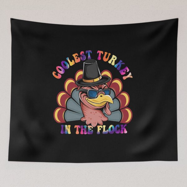 Item preview, Groovy Coolest Turkey In The Flock tie dye thanksgiving day designed and sold by Mac Store.