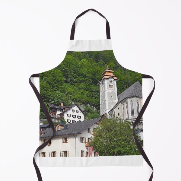 Item preview, Old houses and church in Hallstatt village Austria designed and sold by goceris.