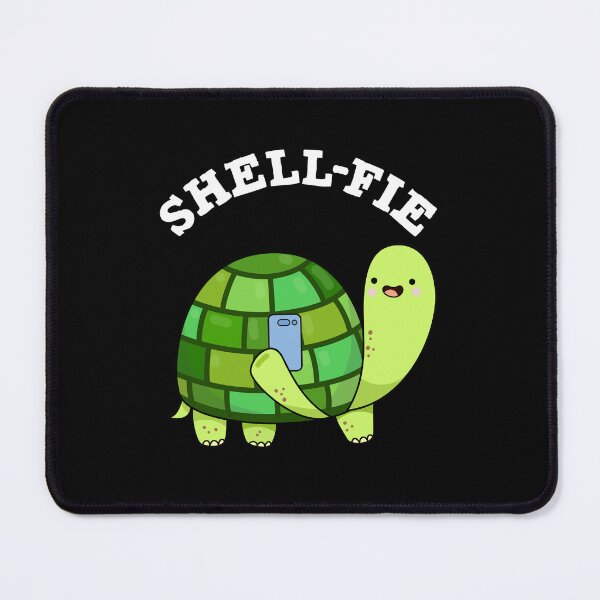 Item preview, Shell-fie Funny Tortoise Puns (Dark BG) designed and sold by punnybone.