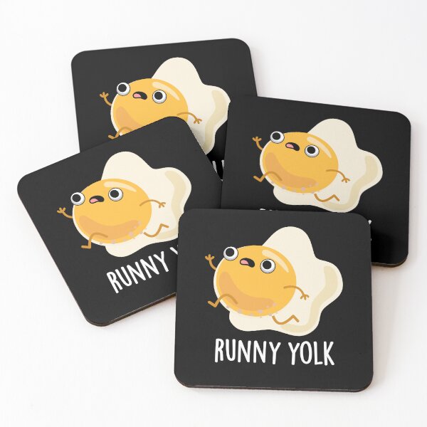 Item preview, Runny Yolk Funny Egg Puns (Dark BG) designed and sold by punnybone.
