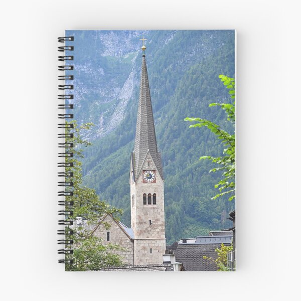 Item preview, Church tower with clock in Hallstatt Austria designed and sold by goceris.
