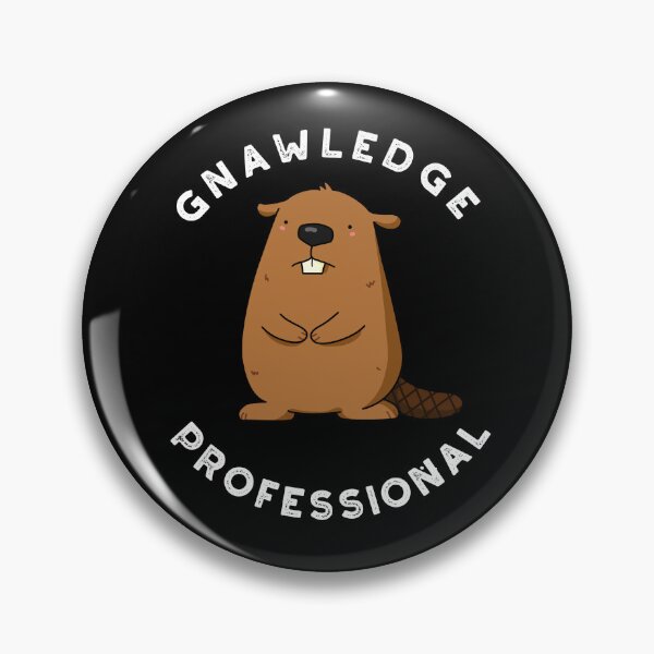 Item preview, Gnawledge Professional Funny Beaver Puns (Dark BG) designed and sold by punnybone.
