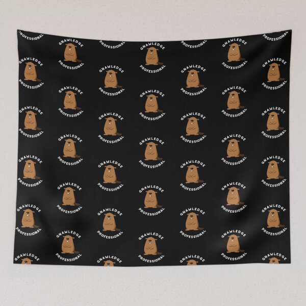 Item preview, Gnawledge Professional Funny Beaver Puns (Dark BG) designed and sold by punnybone.