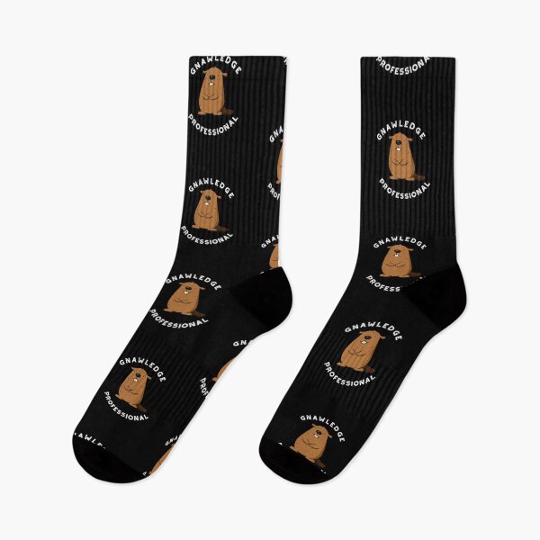 Item preview, Gnawledge Professional Funny Beaver Puns (Dark BG) designed and sold by punnybone.