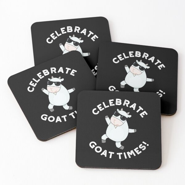 Item preview, Celebrate Goat Times Funny Animal Puns (Dark BG) designed and sold by punnybone.