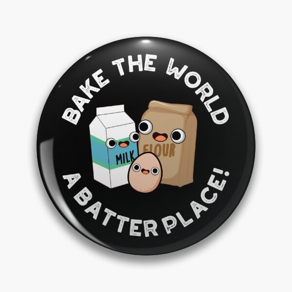 Item preview, Bake The World A Batter Place Funny Baking Puns (Dark BG) designed and sold by punnybone.