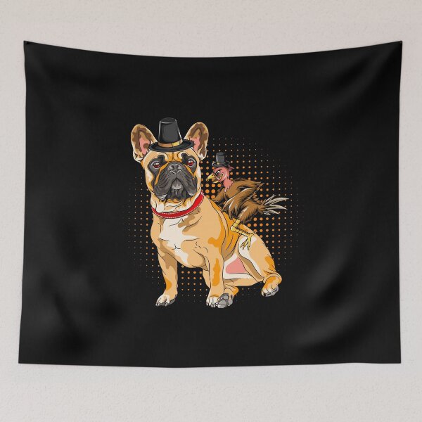 Item preview, A turkey riding a bulldog they wear hat thanksgiving day designed and sold by Mac Store.