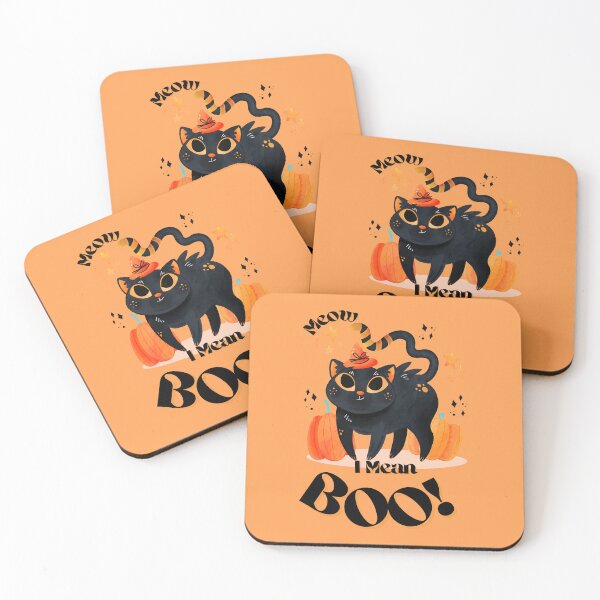Item preview, Meow I mean boo, spooky cat for Halloween  designed and sold by fluffyfluky.