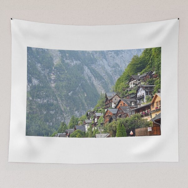 Item preview, Old stone and wooden houses in Hallstatt village Austria designed and sold by goceris.