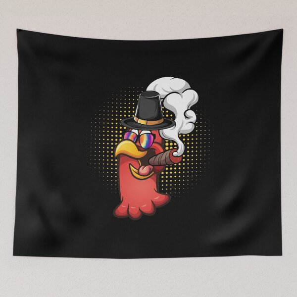 Item preview, Turkey head Smoked a cigarette wearing sunglasses tie dye designed and sold by Mac Store.