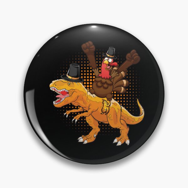 Item preview, A happy turkey riding a dinosaur they wear hat thanksgiving  designed and sold by Mac Store.