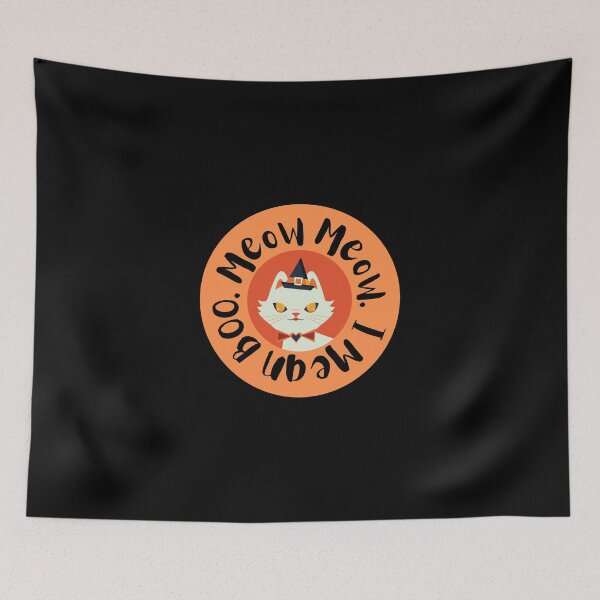 Item preview, Meow Meow, I mean BOO, Witch cat for Halloween  designed and sold by fluffyfluky.