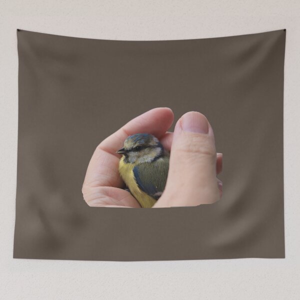 Item preview, Eurasian Blue Tit in a Hand, A Chickadee, A Blue Tit Bird, Tweeti Birds in Summer  designed and sold by DiensDesign.