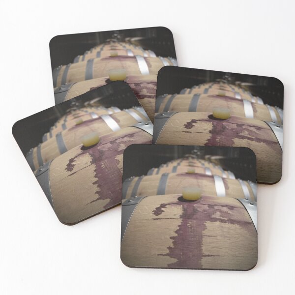 Item preview, Wine barrels in a dark cellar designed and sold by wineandwords.