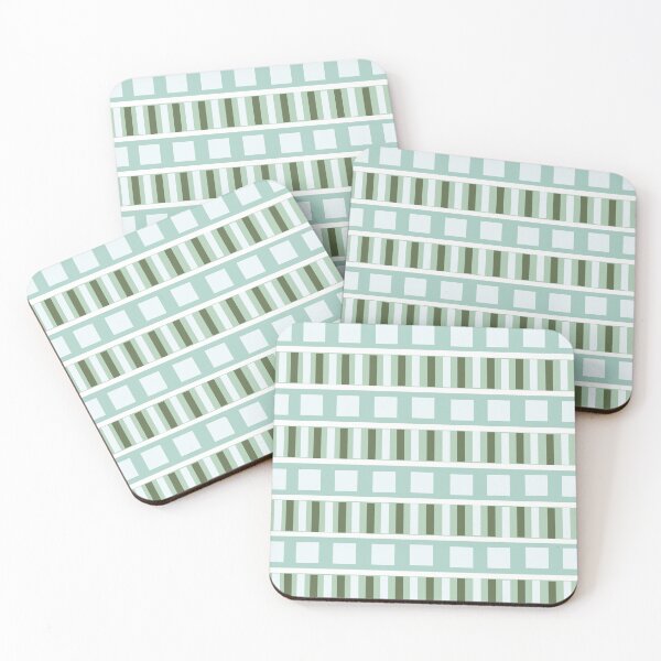Item preview, Teal Green Square Stripes Pattern designed and sold by Nisha Prabhu.