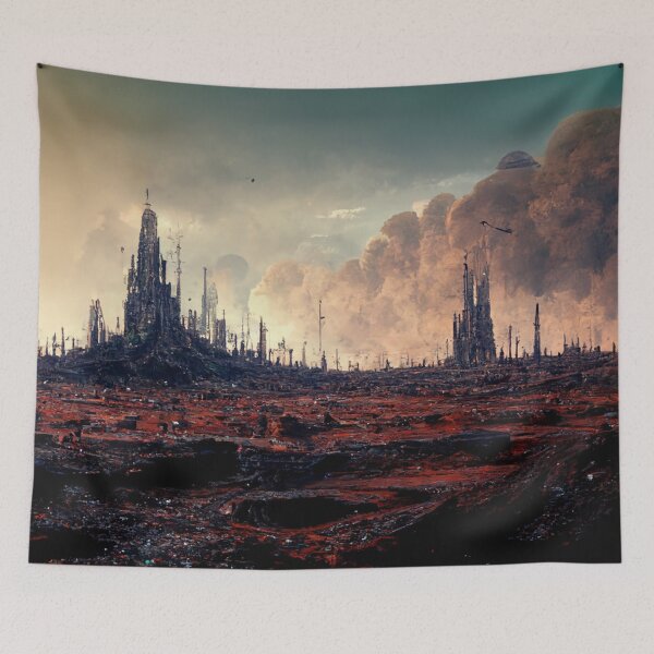 Item preview, abanded planet with smoky sky designed and sold by WeirdStation.