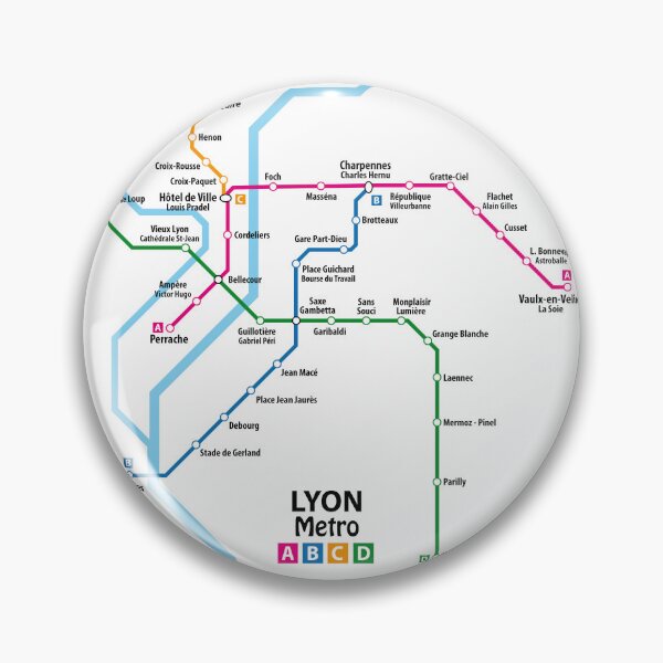 Item preview, LYON Metro Map designed and sold by UrbanRail.