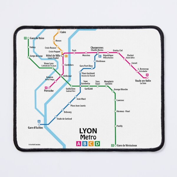 Item preview, LYON Metro Map designed and sold by UrbanRail.