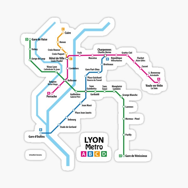 LYON Metro Map Sticker
