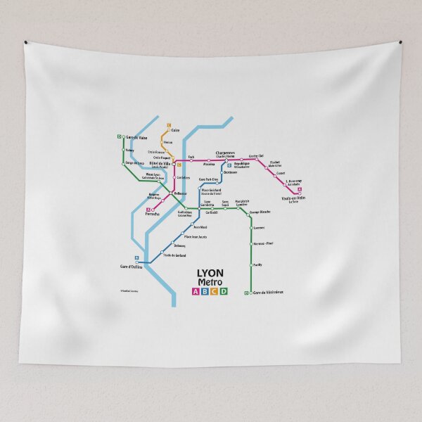 Item preview, LYON Metro Map designed and sold by UrbanRail.