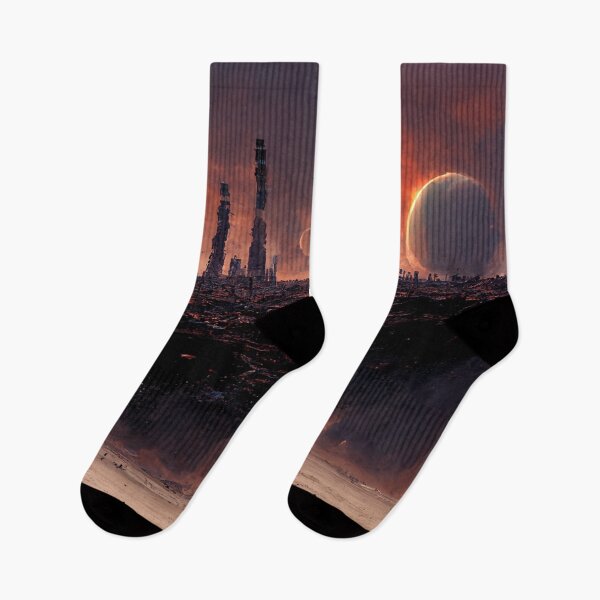Item preview, abandoned planet skyline view designed and sold by WeirdStation.