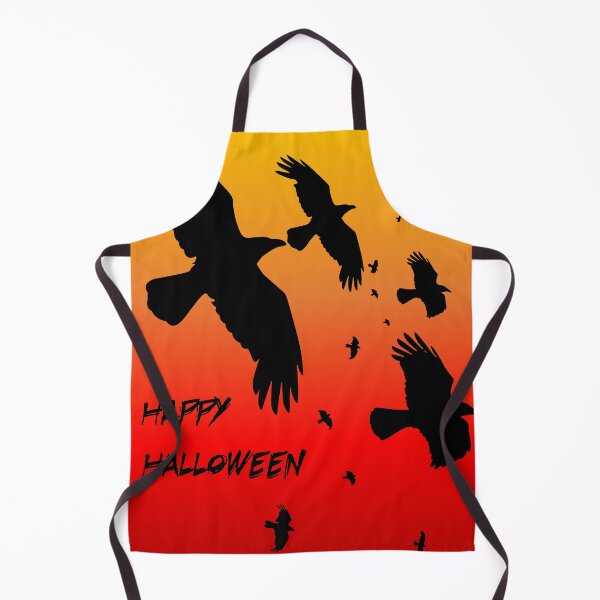 Item preview, Feliz Halloween cuervos y cuervos sobre fondo naranja designed and sold by taiche.