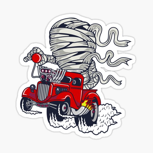 Hot Rod Mummy Sticker