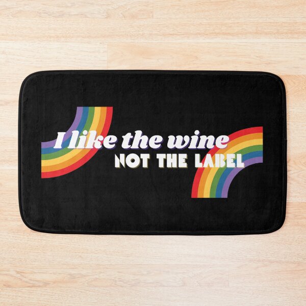 Item preview, I Like the Wine. Not the Label. (Black) LGBT pansexual bisexual queer rainbow retro vintage designed and sold by marie-inks.