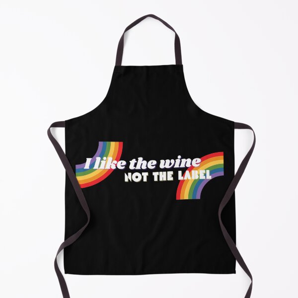 Item preview, I Like the Wine. Not the Label. (Black) LGBT pansexual bisexual queer rainbow retro vintage designed and sold by marie-inks.