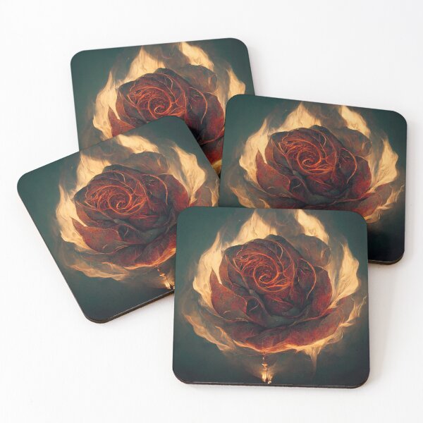 Item preview, Burning rose with flames designed and sold by WeirdStation.