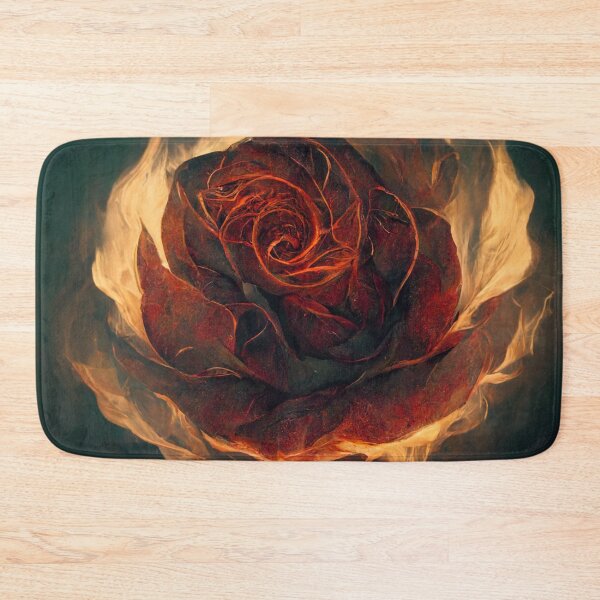 Item preview, Burning rose with flames designed and sold by WeirdStation.