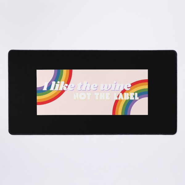 Item preview, I Like the Wine. Not the Label. (Beige) LGBT pansexual bisexual queer rainbow retro vintage designed and sold by marie-inks.