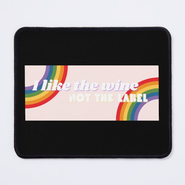 Item preview, I Like the Wine. Not the Label. (Beige) LGBT pansexual bisexual queer rainbow retro vintage designed and sold by marie-inks.