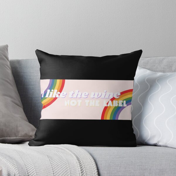 Item preview, I Like the Wine. Not the Label. (Beige) LGBT pansexual bisexual queer rainbow retro vintage designed and sold by marie-inks.