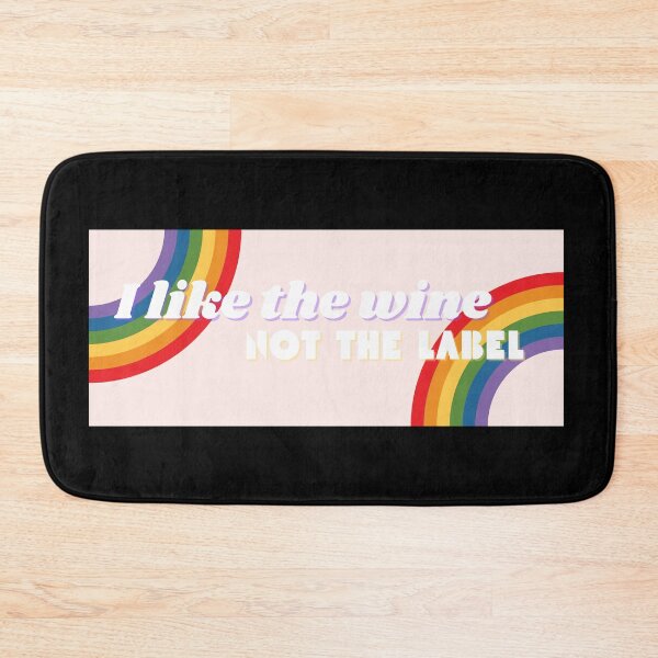 Item preview, I Like the Wine. Not the Label. (Beige) LGBT pansexual bisexual queer rainbow retro vintage designed and sold by marie-inks.
