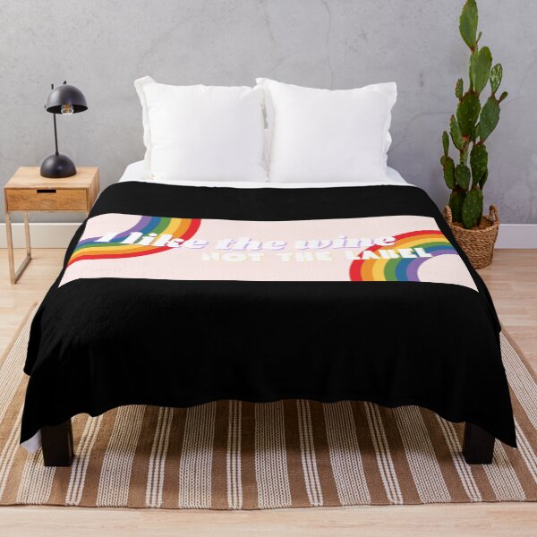 Item preview, I Like the Wine. Not the Label. (Beige) LGBT pansexual bisexual queer rainbow retro vintage designed and sold by marie-inks.