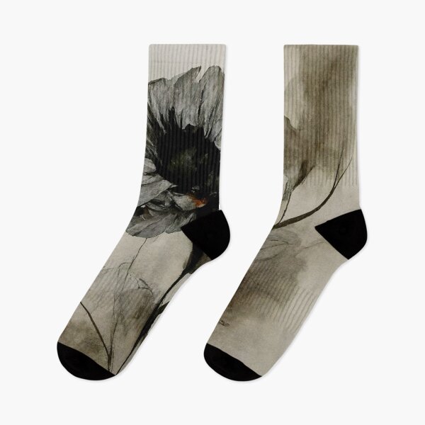 Item preview, watercolor floral art in black designed and sold by WeirdStation.