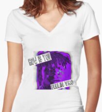 how is you feeling #3 -the slump god Women's Fitted V-Neck T-Shirt