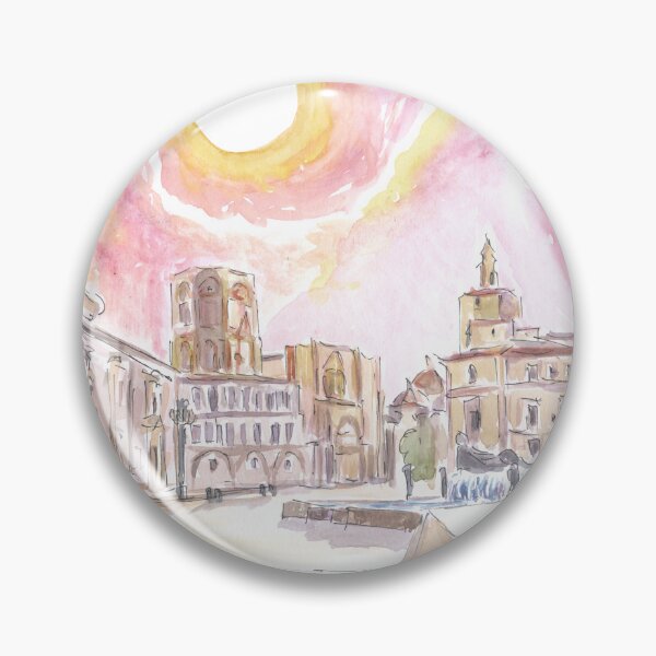 Item preview, Valencia Spain with Plaza de la Virgen and Fountain designed and sold by artshop77.