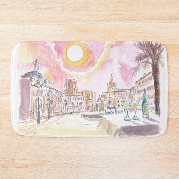Item preview, Valencia Spain with Plaza de la Virgen and Fountain designed and sold by artshop77.
